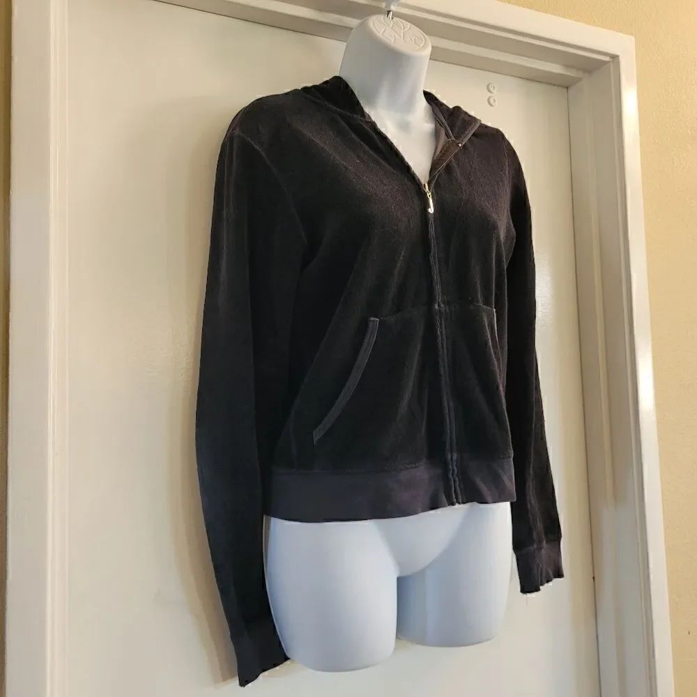 Juicy couture vintage black terrycloth zippered hoodie
